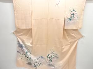寺塔に枝花模様訪問着